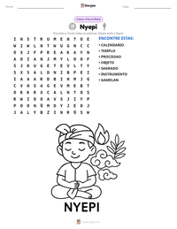 Prévia da folha de atividades imprimível Nyepi