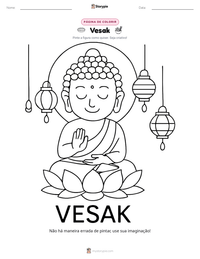 Prévia da folha de atividades imprimível Vesak