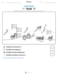 Aperçu de la feuille de travail imprimable Vesak