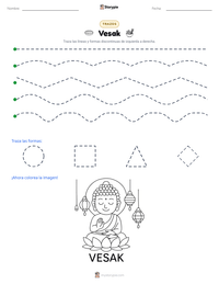 Vista previa de la hoja de trabajo imprimible de Vesak