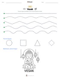 Aperçu de la feuille de travail imprimable Vesak