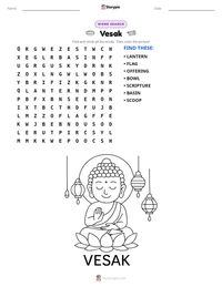 Vesak printable worksheet preview