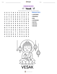 Aperçu de la feuille de travail imprimable Vesak