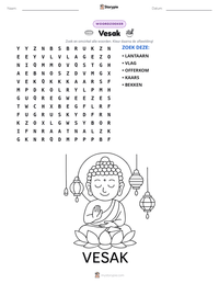 Vesak afdrukbare werkblad voorbeeld
