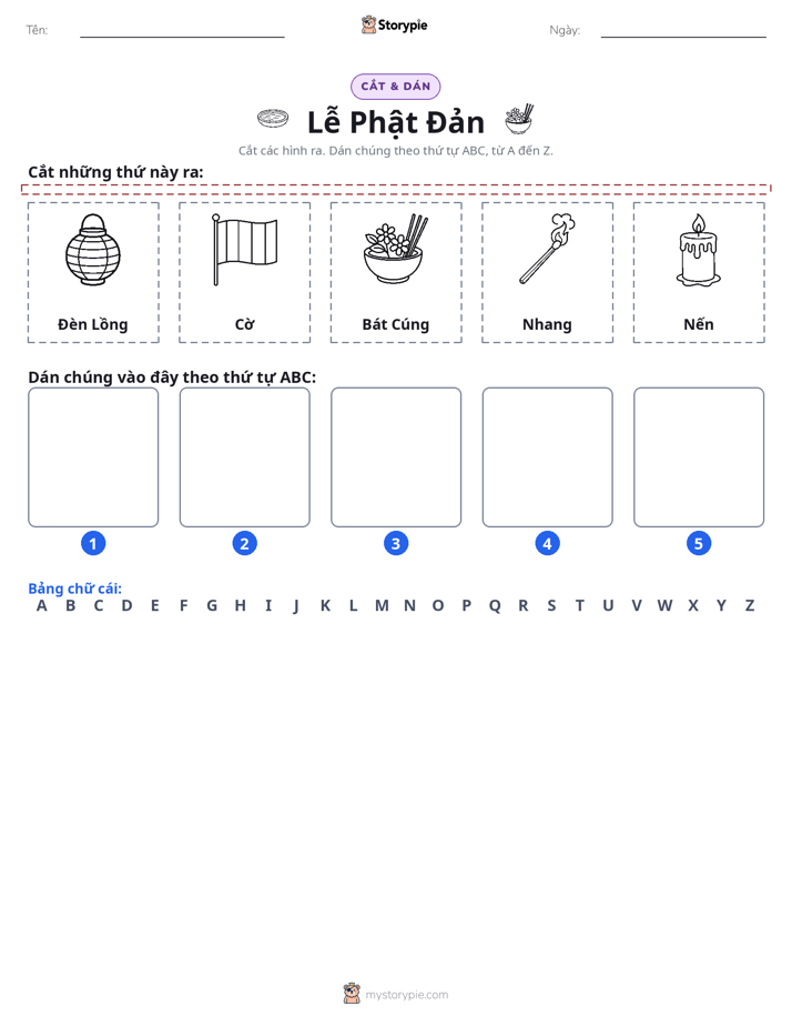 Cắt & Dán Chữ Cái