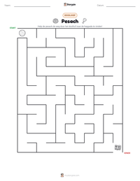Pesach afdrukbare werkblad voorbeeld