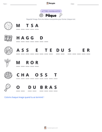 Aperçu de la feuille de travail imprimable Pâque