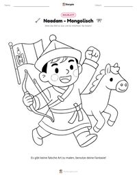 Naadam - Mongolisch druckbare Arbeitsblatt Vorschau