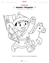 Naadam - Mongolian printable worksheet preview