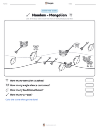 Naadam - Mongolian printable worksheet preview