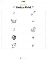 Naadam - Moğol yazdırılabilir çalışma sayfası önizlemesi