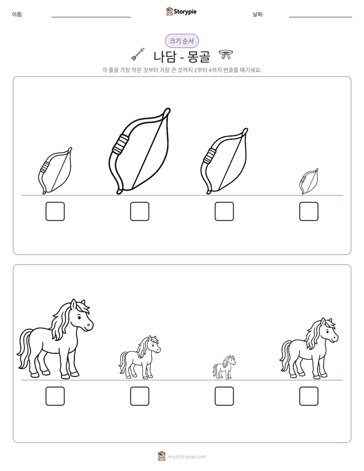 크기 순서