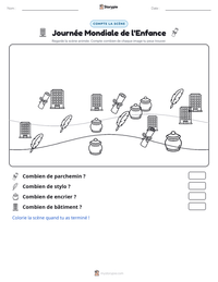 Aperçu de la feuille de travail imprimable Journée Mondiale de l'Enfance