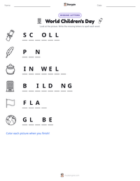 World Children's Day printable worksheet preview