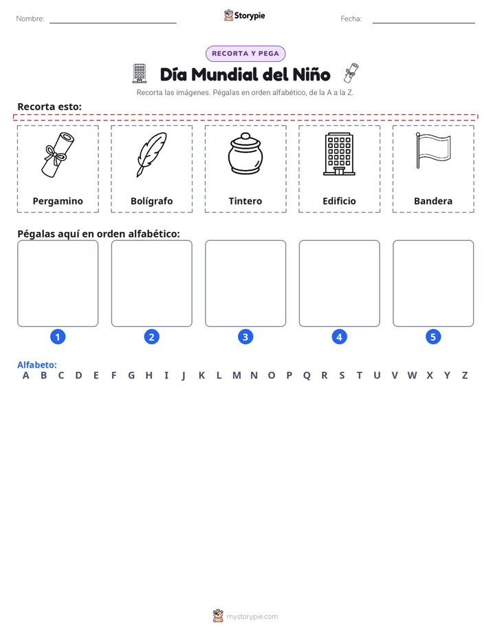 Cortar y Pegar el Alfabeto