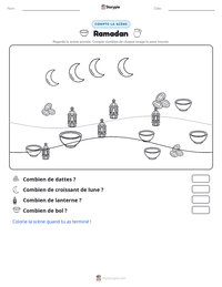 Aperçu de la feuille de travail imprimable Ramadan