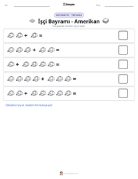 İşçi Bayramı - Amerikan yazdırılabilir çalışma sayfası önizlemesi