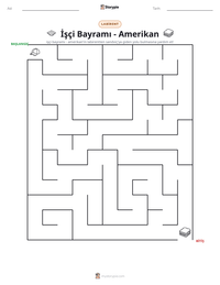 İşçi Bayramı - Amerikan yazdırılabilir çalışma sayfası önizlemesi