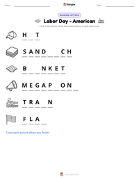 Labor Day - American printable worksheet preview