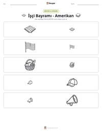 İşçi Bayramı - Amerikan yazdırılabilir çalışma sayfası önizlemesi