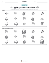 İşçi Bayramı - Amerikan yazdırılabilir çalışma sayfası önizlemesi