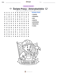 Podgląd drukowalnego arkusza ćwiczeń Święto Pracy - Amerykańskie