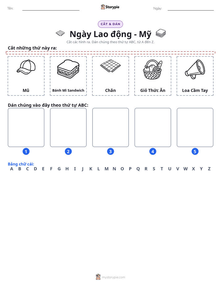 Cắt & Dán Chữ Cái