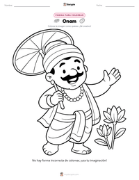 Vista previa de la hoja de trabajo imprimible de Onam