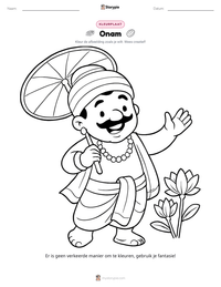 Onam afdrukbare werkblad voorbeeld