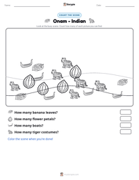Onam - Indian printable worksheet preview