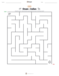 Onam - Indian printable worksheet preview