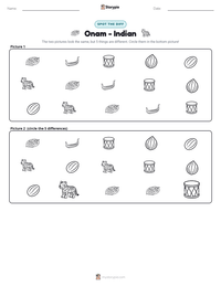 Onam - Indian printable worksheet preview