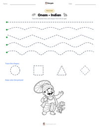 Onam - Indian printable worksheet preview