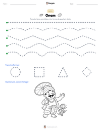 Aperçu de la feuille de travail imprimable Onam