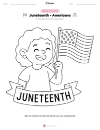 Prévia da folha de atividades imprimível Juneteenth - Americano