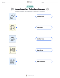 Vista previa de la hoja de trabajo imprimible de Juneteenth - Estadounidense