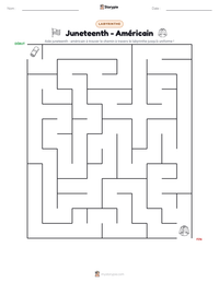 Aperçu de la feuille de travail imprimable Juneteenth - Américain