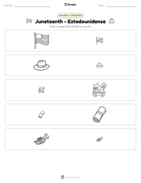 Vista previa de la hoja de trabajo imprimible de Juneteenth - Estadounidense