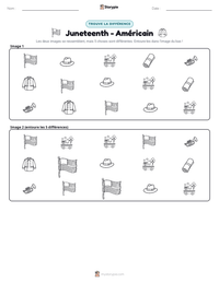 Aperçu de la feuille de travail imprimable Juneteenth - Américain