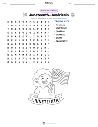 Aperçu de la feuille de travail imprimable Juneteenth - Américain