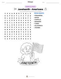 Anteprima della scheda stampabile di Juneteenth - Americano
