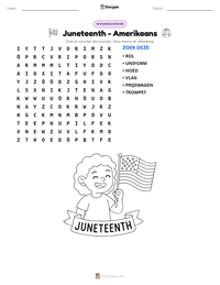 Juneteenth - Amerikaans afdrukbare werkblad voorbeeld