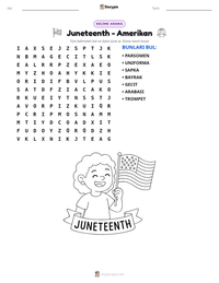 Juneteenth - Amerikan yazdırılabilir çalışma sayfası önizlemesi