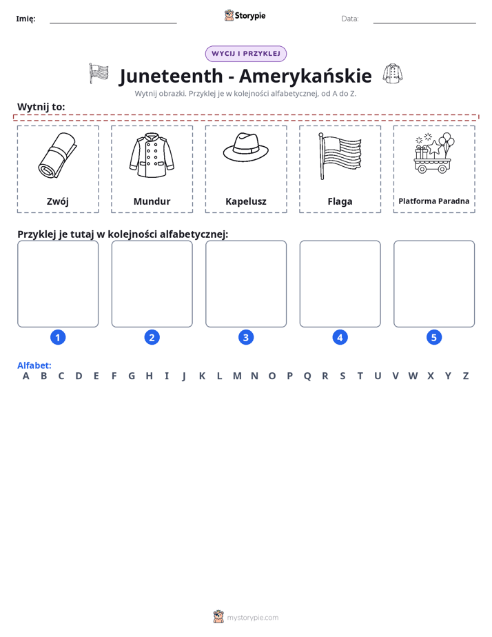 Wytnij i Wklej Alfabet