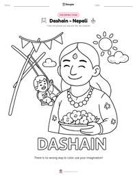 Dashain - Nepali printable worksheet preview