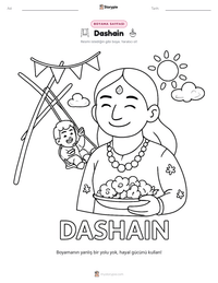 Dashain yazdırılabilir çalışma sayfası önizlemesi