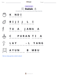 Prabaca lembar kerja cetak Dashain