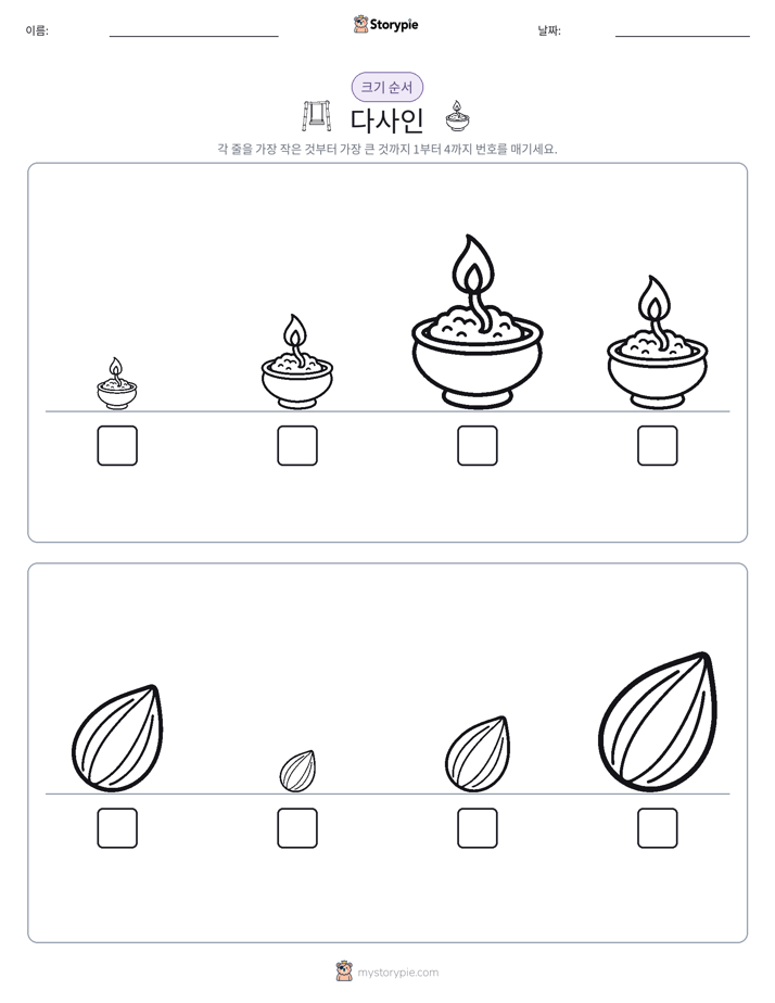 크기 순서