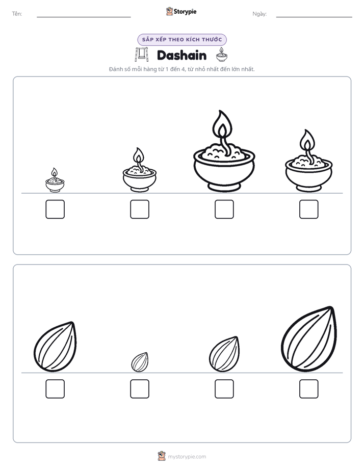 Thứ Tự Kích Thước