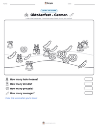 Oktoberfest - German printable worksheet preview